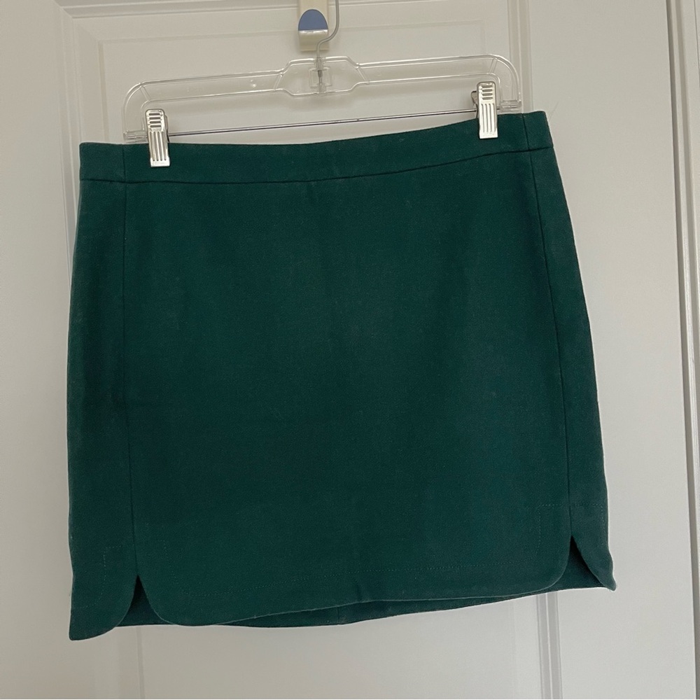 J. Crew Forest Green Wool Mini Skirt